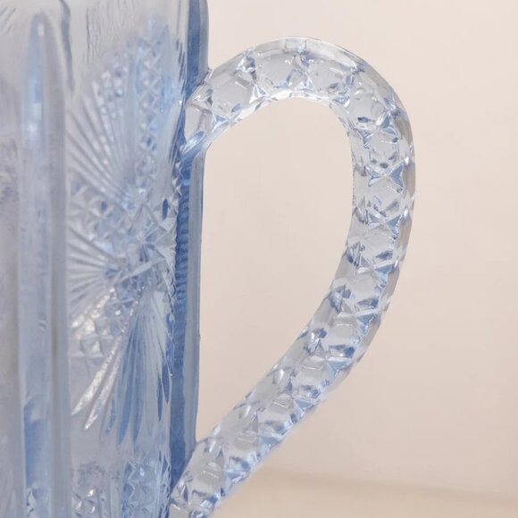 Vintage Medium LE Smith Blue Glass Thistle Pitcher - Picture 3 of 6